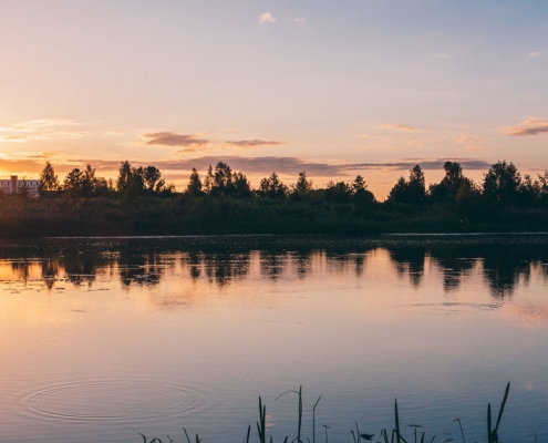 sunset over water