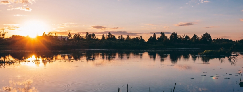 sunset over water